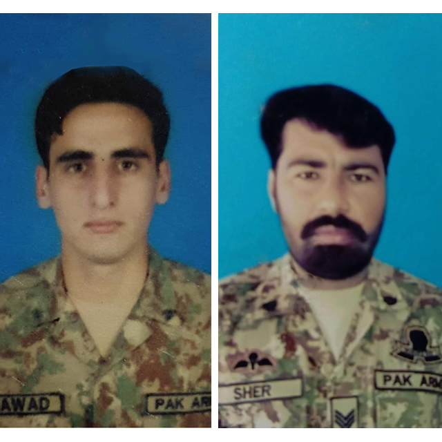 martyred personnel identified as havaldar sher zaman and sep muhammad jawad photo ispr