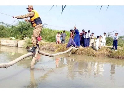 students from sono khan sial risk their lives on this bridge twice a day for a chance at a better education photo file
