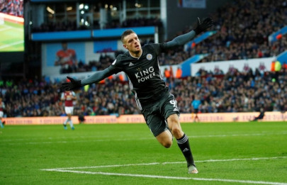 red hot vardy fires title chasing leicester to club record win red hot vardy fires title chasing leicester to club record win