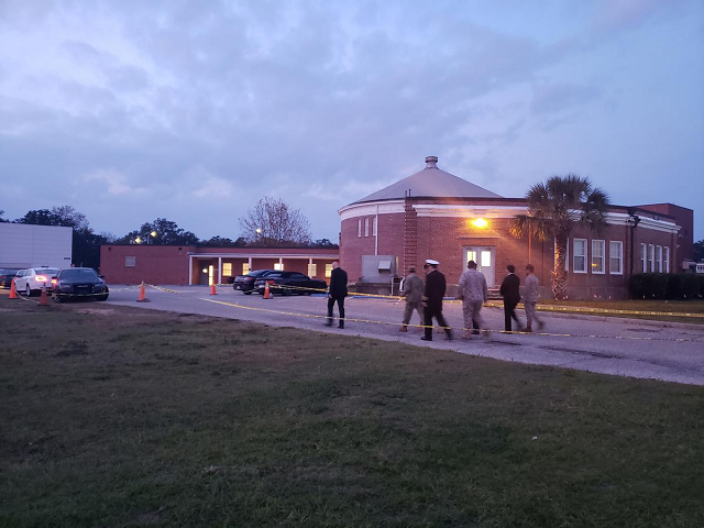 saudi arabia defense attache major general fawaz al fawaz and his embassy staff and other officials arrive to meet with the saudi students who remain restricted to the naval air station nas pensacola base photo reuters