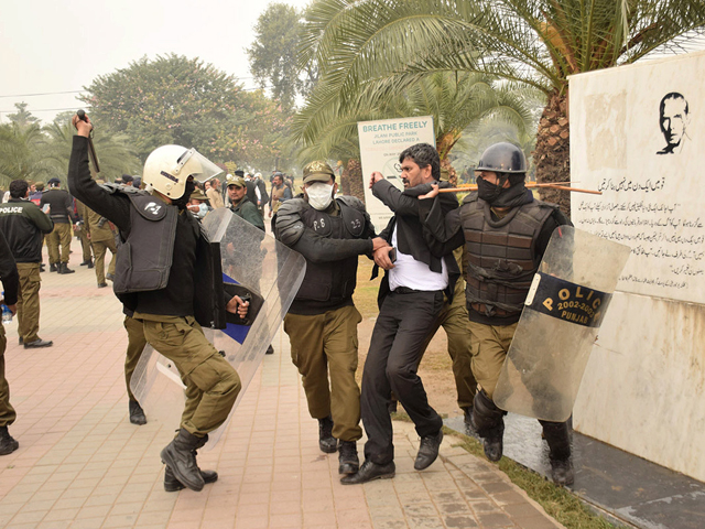 police arrest a protesting lawyer outside pic in lahore photo nni