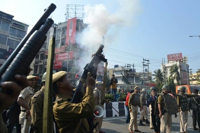 police fired tear gas in india 039 s assam state as thousands demonstrated against a contentious new citizenship bill photo afp