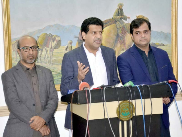 provincial minister zahoor buledi addresses a press conference in quetta photo express provincial minister zahoor buledi addresses a press conference in quetta photo express