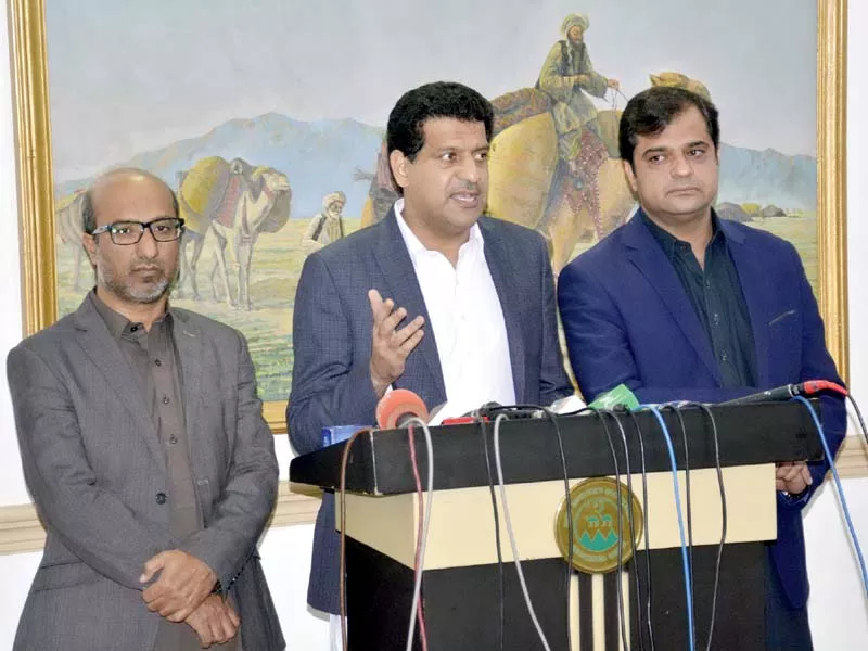 provincial minister zahoor buledi addresses a press conference in quetta photo express provincial minister zahoor buledi addresses a press conference in quetta photo express