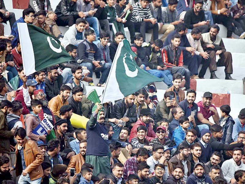 people watch play on the first day of pakistan sri lank test match in rawalpindi cricket stadium photo app