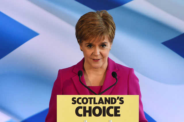 scottish national party snp leader and scotland 039 s first minister nicola sturgeon speaks in edinburgh on december 13 2019 photo afp