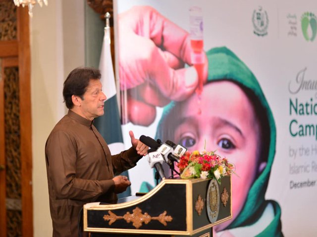 premier imran launches immunisation drive that will see 39 6 million children vaccinated across the country photo radio pakistan