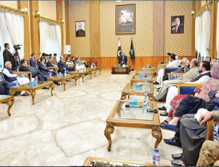 leaders of political parties call on prime minister shehbaz sharif in quetta photo express