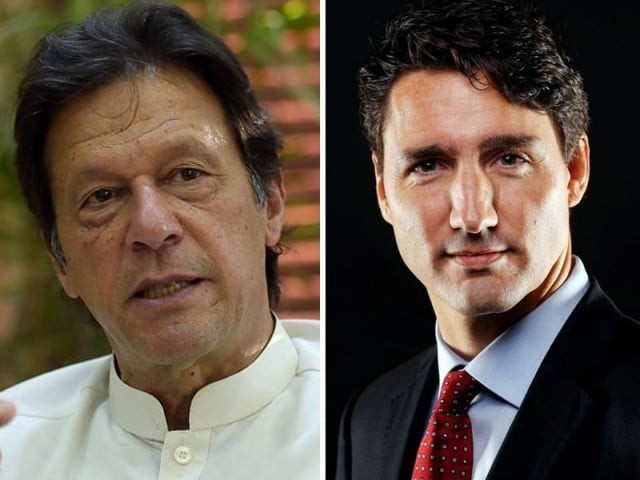 premier imran felicitates his canadian counterpart on his party s success in recent elections file photos
