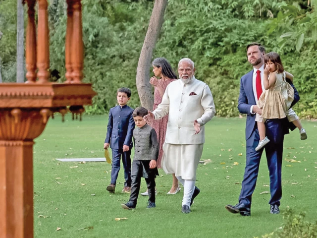 india s pm narendra modi speaks as he welcomes us vice president jd vance and his wife usha vance back along with their children in new delhi photo afp india s pm narendra modi speaks as he welcomes us vice president jd vance and his wife usha vance back along with their children in new delhi photo afp