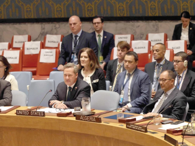 the new us ambassador to the united nations former national security adviser mike waltz speaks at a security council emergency meeting in new york city photo afp