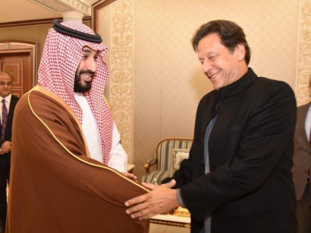 prime minister imran khan with saudi crown prince mohammed bin salman photo file