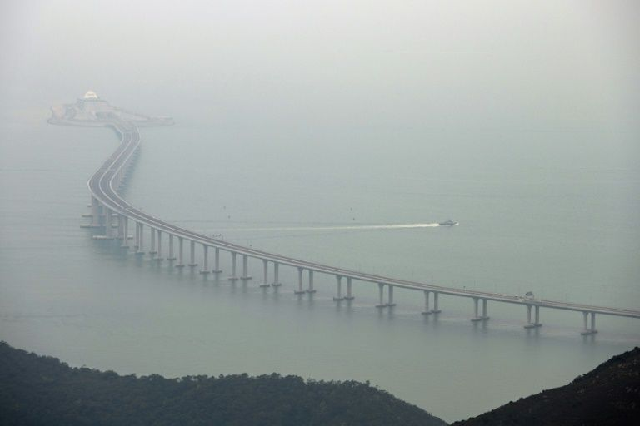 the mega bridge links hong kong with the cities of macau and zhuhai photo afp