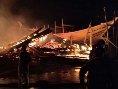 explosions and flames leave fish harbour in frenzy