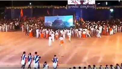 watch students re enact babri mosque demolition at indian school