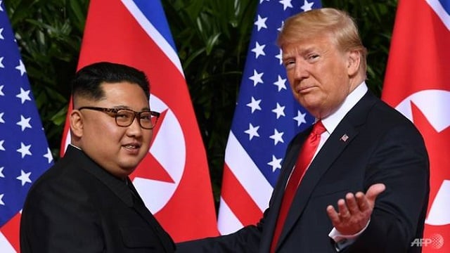 negotiations between pyongyang and washington have been gridlocked since a second summit between north korea 039 s kim jong un left and president donald trump in hanoi in february ended without a deal photo afp