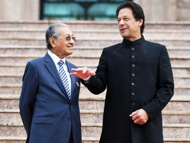 malaysian pm dr mahathir bin mohamad with pm imran khan photo file malaysian pm dr mahathir bin mohamad with pm imran khan photo file