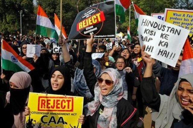 demonstrators shout slogans during a protest against the national register of citizens nrc and a new citizenship law in kolkata india december 19 2019 photo reuters