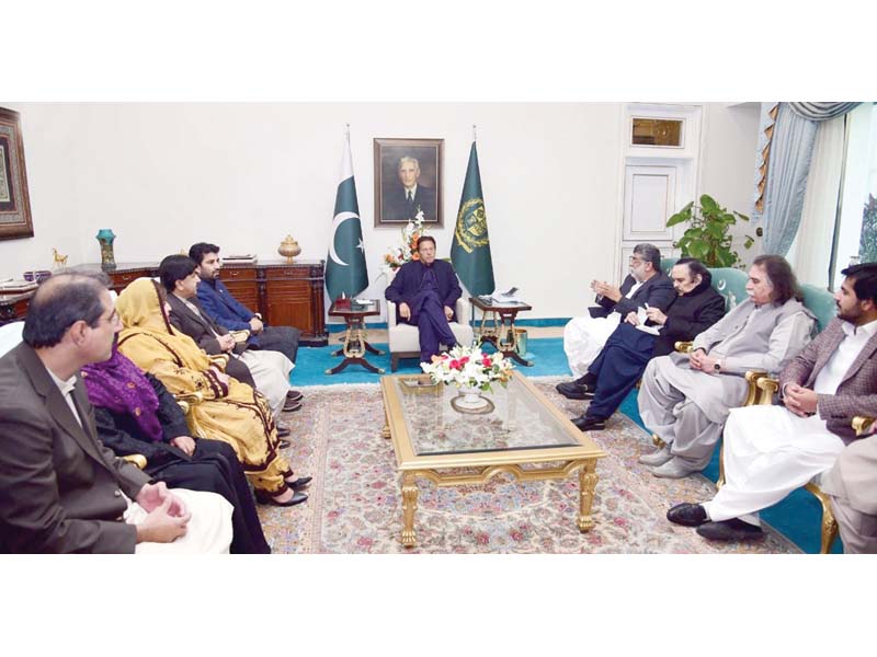 a delegation of balochistan lawmakers calls on prime minister imran khan in islamabad photo inp