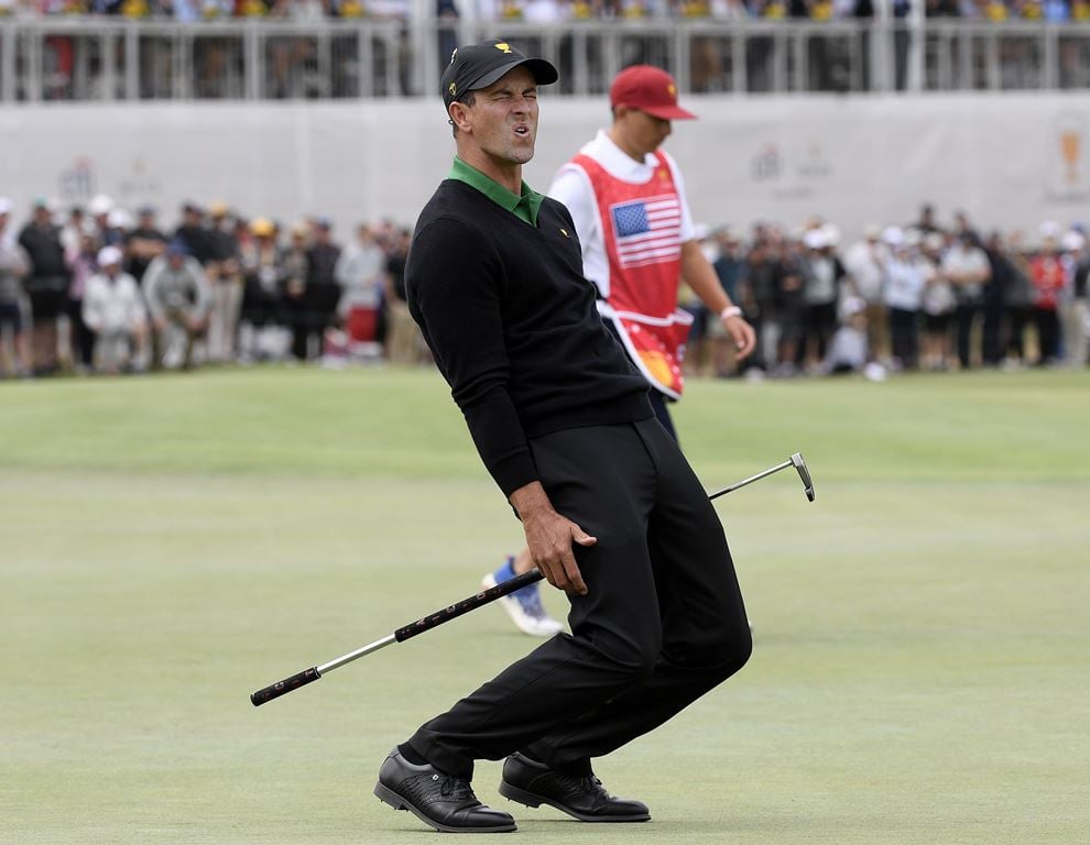 quickly back up scott has quickly put aside presidents cup defeat in a bid to claim a second australian pga title and his first since 2013 photo afp