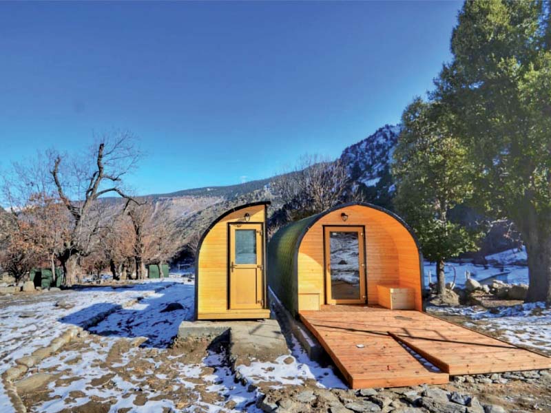 view of a camping pod in chitral photo express