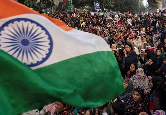 demonstrators attend a protest against a new citizenship law outside the jamia millia islamia university in new delhi india december 2019 photo reuters