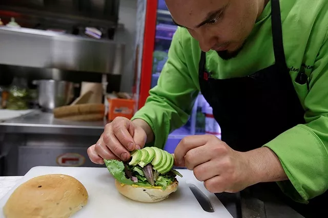 chef dyllan armenta prepares a vegan oat and chickpeas hamburger at tasty beet juicy and healthy food restaurant in ciudad juarez mexico photo reuters file chef dyllan armenta prepares a vegan oat and chickpeas hamburger at tasty beet juicy and healthy food restaurant in ciudad juarez mexico photo reuters file