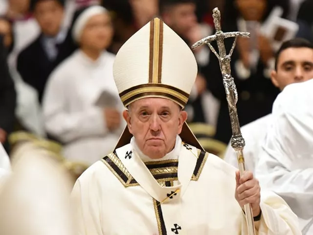 pope francis leads a christmas eve mass in st peter 039 s basilica to mark the nativity of jesus christ on december 24 2019 at the vatican photo afp pope francis leads a christmas eve mass in st peter 039 s basilica to mark the nativity of jesus christ on december 24 2019 at the vatican photo afp