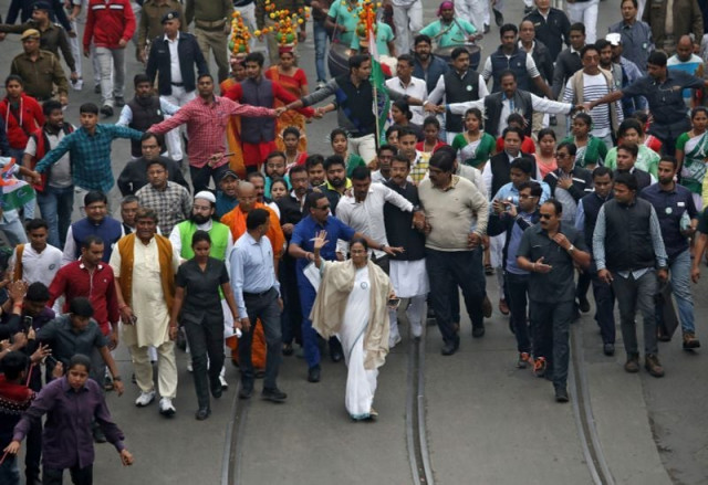 mamata banerjee the chief minister of west bengal and her party supporters attend a protest march against a new citizenship law in kolkata photo afp mamata banerjee the chief minister of west bengal and her party supporters attend a protest march against a new citizenship law in kolkata photo afp