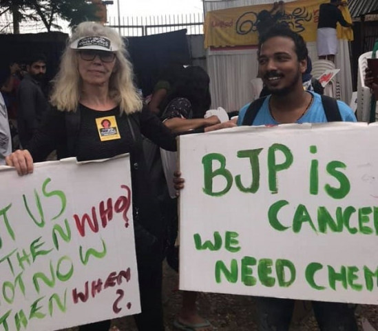 johansson told times of india said she had sought permission from police to take part in protest photo fb janne mette johansson johansson told times of india said she had sought permission from police to take part in protest photo fb janne mette johansson