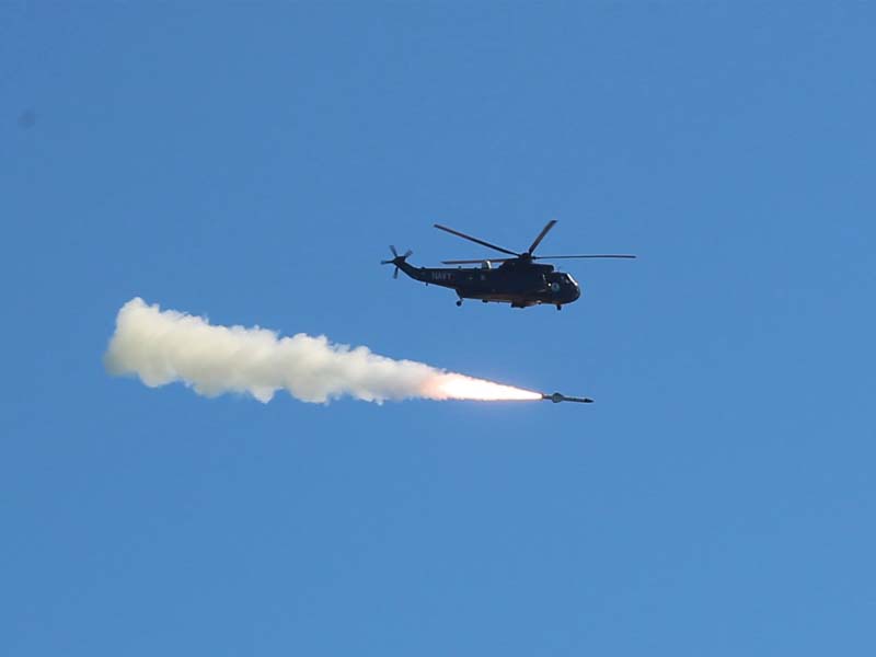 pakistan navy helicopter is witnessed demonstrating fire power in north arabian sea photo pakistan navy
