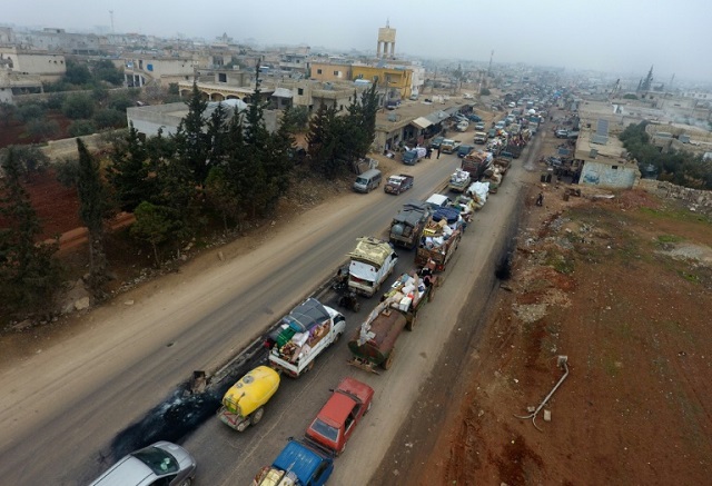 fierce bombardment since mid december has sparked a mass exodus from southern idlib as seen here in the village of hazano on december 24 photo afp