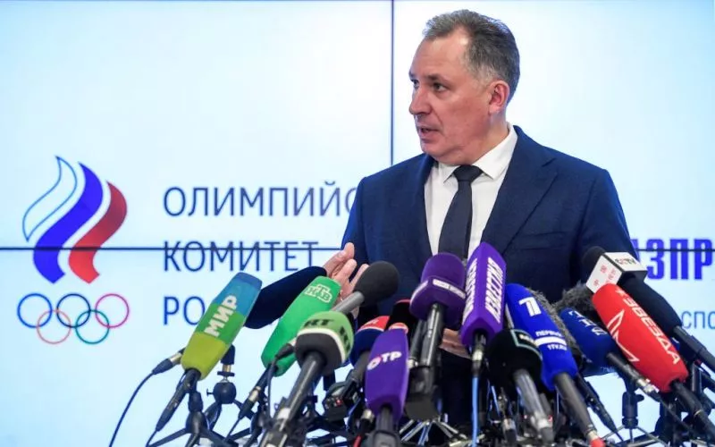 russian olympic committee roc president stanislav pozdnyakov holds a press conference in moscow on december 24 2019 following meetings with the russian anti doping agency to discuss russia 039 s doping ban from major sport competitions wada on december 10 banned russia for four years from major global events including the 2020 tokyo olympics and the 2022 world cup in qatar over manipulated doping data photo afp russian olympic committee roc president stanislav pozdnyakov holds a press conference in moscow on december 24 2019 following meetings with the russian anti doping agency to discuss russia 039 s doping ban from major sport competitions wada on december 10 banned russia for four years from major global events including the 2020 tokyo olympics and the 2022 world cup in qatar over manipulated doping data photo afp