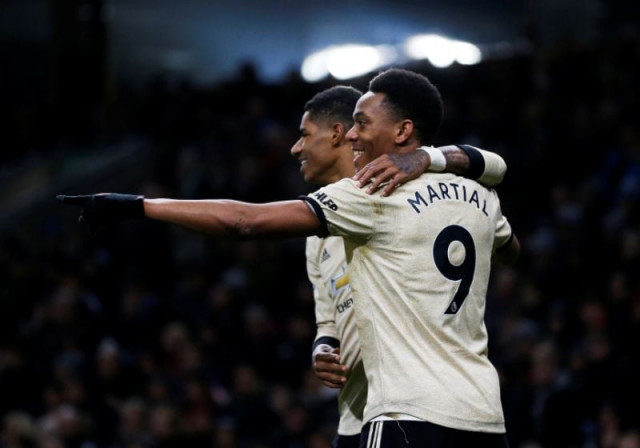 anthony martial and marcus rashford scored late in each half as manchester united moved into fifth place in the premier league with an impressive 2 0 win at burnley photo afp anthony martial and marcus rashford scored late in each half as manchester united moved into fifth place in the premier league with an impressive 2 0 win at burnley photo afp