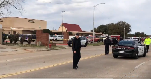 man armed with shotgun walked up to server during communion and opened fire says witness screengrab