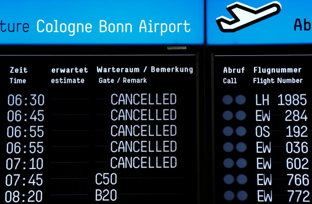 stranded passengers were offered train tickets or given a seat on flights operated by other lufthansa airlines photo reuters stranded passengers were offered train tickets or given a seat on flights operated by other lufthansa airlines photo reuters