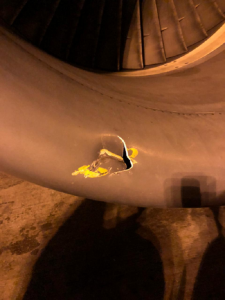 pia plane temporarily grounded after collision with conveyer belt van