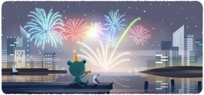 google bids farewell to 2019 with a sparkly new year doodle