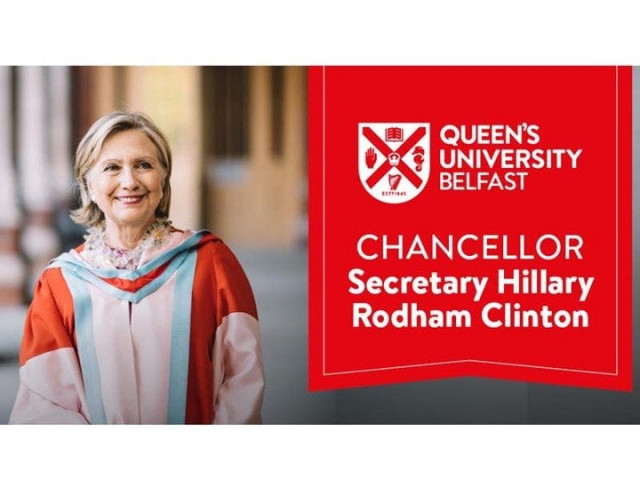 former us secretary will serve as the university s new chancellor for a period of five years photo twitter qubelfast former us secretary will serve as the university s new chancellor for a period of five years photo twitter qubelfast