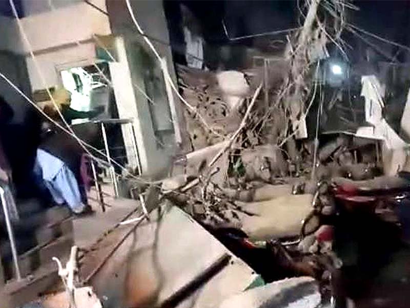 at least three killed as building collapses in sukkur