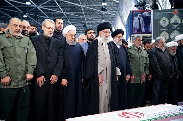 iran 039 s supreme leader ayatollah ali khamenei and iranian president hassan rouhani pray near the coffin of iranian major general qassem soleimani head of the elite quds force who was killed in an air strike at baghdad airport in tehran iran january 6 2020 photo reuters iran 039 s supreme leader ayatollah ali khamenei and iranian president hassan rouhani pray near the coffin of iranian major general qassem soleimani head of the elite quds force who was killed in an air strike at baghdad airport in tehran iran january 6 2020 photo reuters
