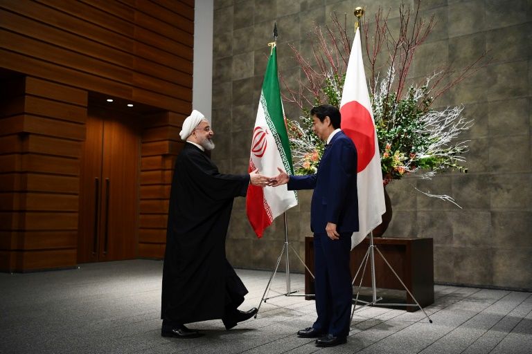 iranian president hassan rouhani with japanese prime minister shinzo abe photo reuters