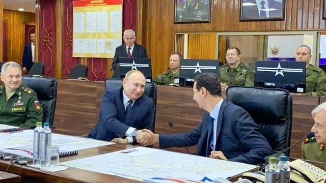 russian president hails latest advances made by syrian government to restore 039 syrian statehood 039 photo afp
