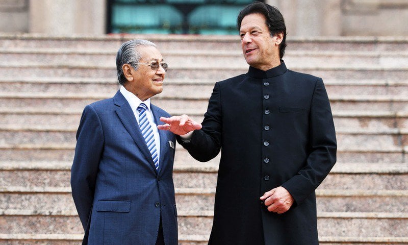 malaysian pm dr mahathir bin mohamad with pm imran khan photo file