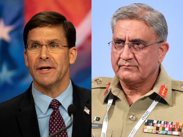 us secretary of defence mark t esper r and coas general qamar javed bajwa us secretary of defence mark t esper r and coas general qamar javed bajwa