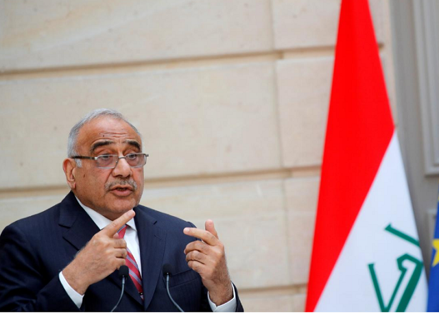 iraqi prime minister adel abdul mahdi photo reuters iraqi prime minister adel abdul mahdi photo reuters