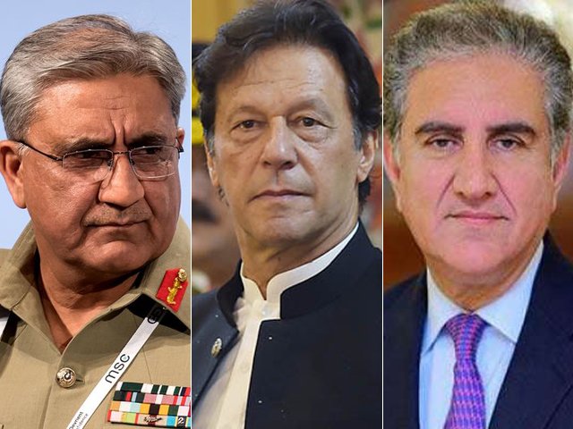 coas gen qamar pm imran and fm qureshi file photos