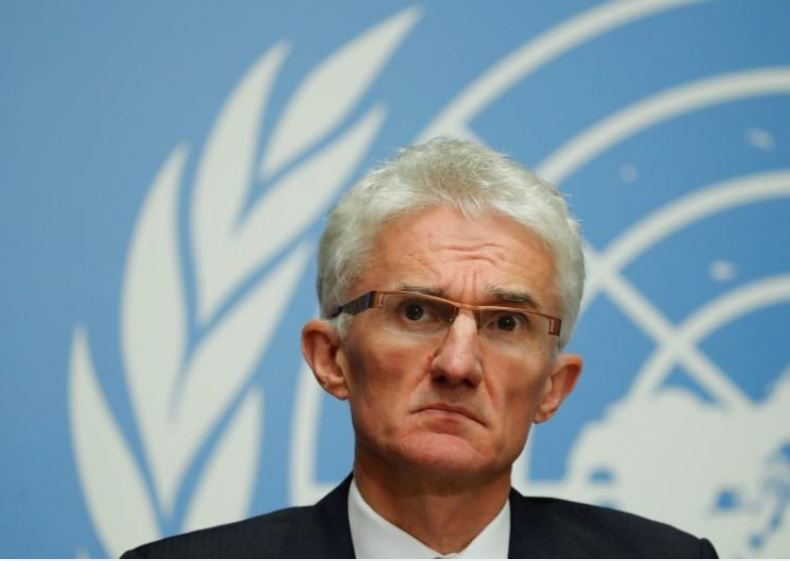 u n humanitarian coordinator mark lowcock attends a news conference following a joint mission to afghanistan and pakistan at the united nations in geneva switzerland photo reuters