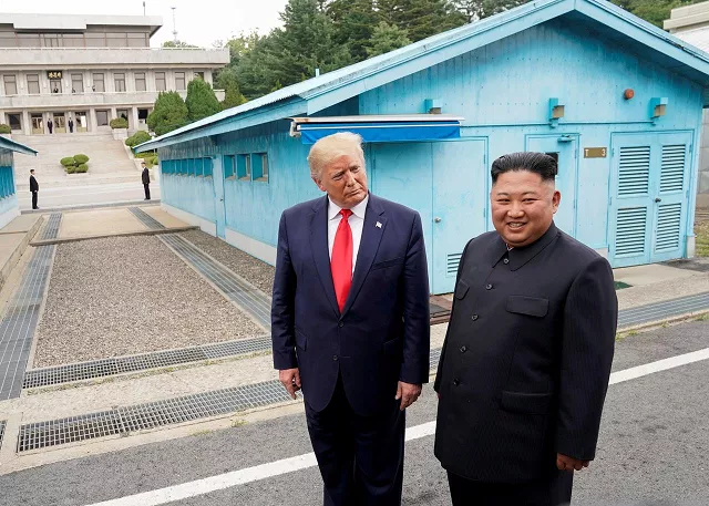 us president donald trump meets with north korean leader kim jong un at the demilitarised zone separating the two koreas in panmunjom south korea june 30 2019 photo reuters us president donald trump meets with north korean leader kim jong un at the demilitarised zone separating the two koreas in panmunjom south korea june 30 2019 photo reuters
