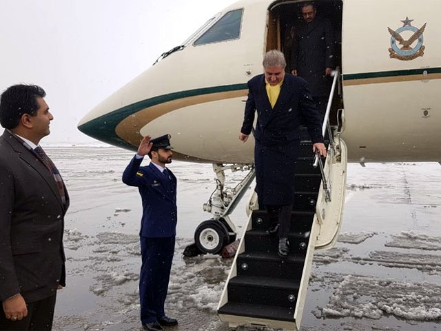 foreign minister shah mehmood qureshi arrives in tehran on sunday photo radio pakistan